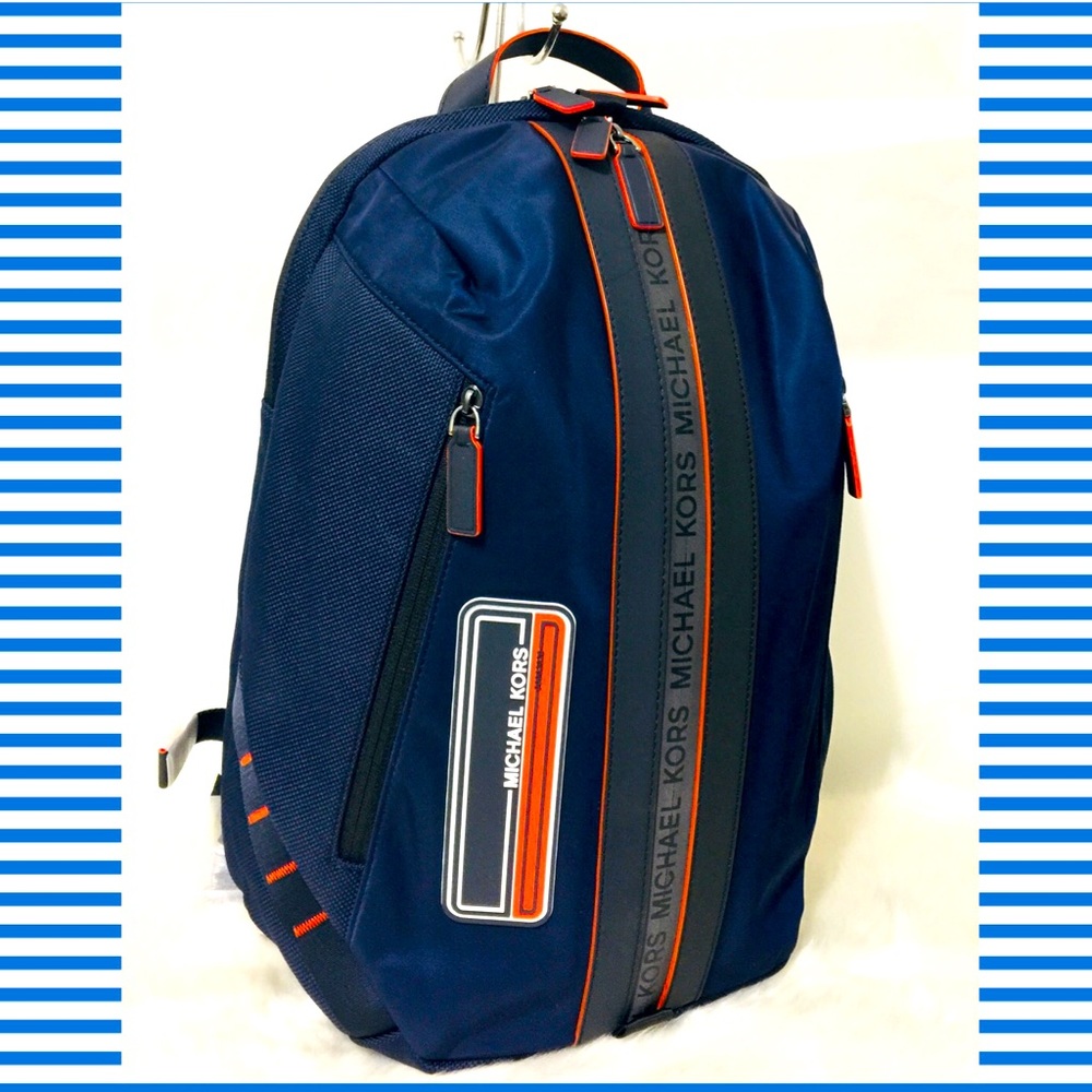 NWT Michael Kors Kent Sports Navy Blue Backpack - Picture 10 of 15